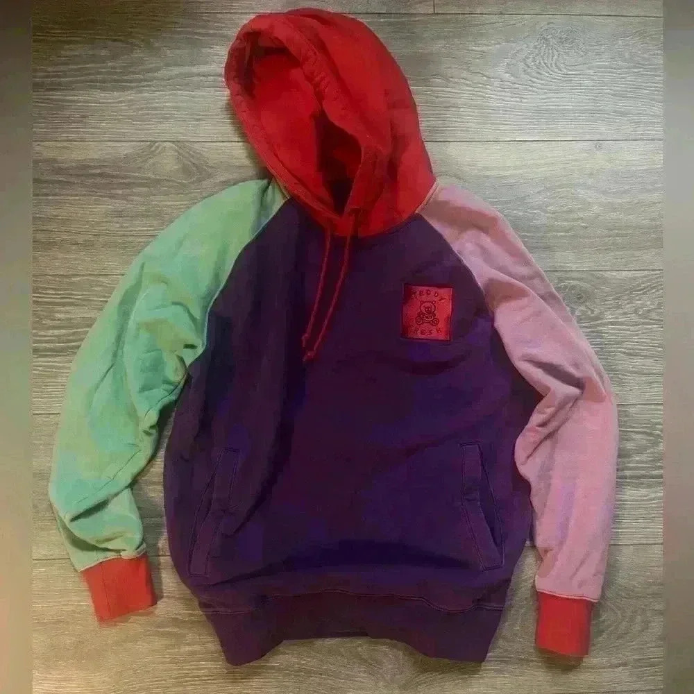 Teddy Fresh Colorblock Casual Comfy Warm Colorful Streetwear Hoodie Men’s Size S